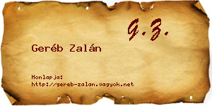 Geréb Zalán névjegykártya